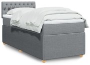 vidaXL Κρεβάτι Boxspring με Στρώμα Ανοιχτό Γκρι 80x200 εκ. Υφασμάτινο