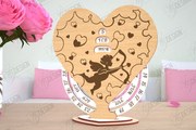 Σετ των 2 Intra απο ξύλο plywood 3mm-4mm πάχος – Λέιζερ Perpetual Calendar Day Valentine's Day Δίασταση 20x20 cm INTRAFABR-114817110
