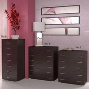 Συρταριέρα Νο.5 80x90x45 Με 5 Συρτάρια Wenge SARRIS809715