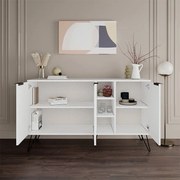 Μπουφές Clara Megapap χρώμα λευκό 142x35,6x83εκ.