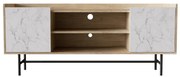 STOCKHOLM TV STAND SONOMA DECAPE ΛΕΥΚΟ ΜΕ ΟΨΗ ΜΑΡΜΑΡΟΥ 140x39,5xH60cm - 05-0563