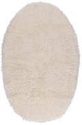 Οβάλ Χαλί Διαδρόμου (60x100) Βιοκαρπέτ Flokati Natural White 1700gsm