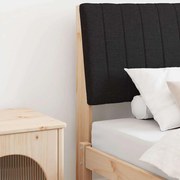 vidaXL Ταπετσαρισμένο κεφαλάρι Μαύρο 90 cm Στερεά ξυλεία πεύκου