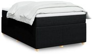 vidaXL Κρεβάτι Boxspring με Στρώμα Μαύρο 120x190 εκ. Υφασμάτινο