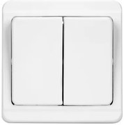 TESLA STROPKOV διακόπτης κομμυτατέρ Standard A0214, διπλός, λευκός