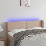 Κεφαλάρι Κρεβατιού LED Καπουτσίνο 147x16x78/88εκ. Συνθετ. Δέρμα 3123191
