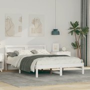 vidaXL Σκελετός Κρεβατιού Λευκό 120 x 200 cm Μασίφ ξύλο πεύκου