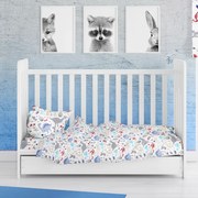Παπλωματοθήκη Κούνιας (120x160) Dimcol Dino 309 White-Blue