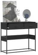 vidaXL Τραπέζι Κονσόλα Μαύρο 90x35x80 εκ. Επεξεργασμένο Ξύλο