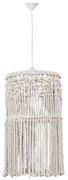 Φωτιστικό Οροφής Mac-01 Φ30 1/L Macrame 31-1060 White Heronia Σχοινί, Πλαστικό
