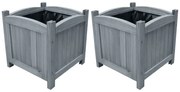 vidaXL Ζαρντινιέρες Υπερυψωμένες 2 τεμ. 30x30x30 εκ. Μασίφ Ξύλο Ελάτης