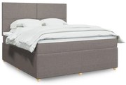 vidaXL Κρεβάτι Boxspring με Στρώμα Taupe 180x200 εκ. Υφασμάτινο