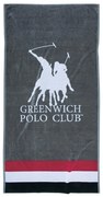 Πετσέτα Θαλάσσης 3867 Grey-White-Red Greenwich Polo Club Θαλάσσης 90x180cm 100% Βαμβάκι