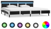 vidaXL Πλαίσιο Κρεβατιού με LED Γκρι 180 x 200 εκ. από Συνθετικό Δέρμα