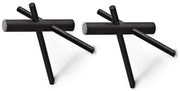 Κρεμάστρα Sticks (Σετ 2Τμχ) 380500 15,5x12,5x14,5cm Black Normann Copenhagen Ξύλο