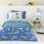 Σεντόνια Παιδικά Little Pirate Με Λάστιχο (Σετ 3τμχ) Blue-Green Nima Μονό 100x230cm 100% Βαμβάκι