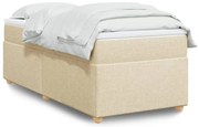 vidaXL Κρεβάτι Boxspring με Στρώμα Κρεμ 90x190 εκ.Υφασμάτινο