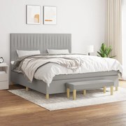 Κρεβάτι Boxspring με Στρώμα Αν. Πράσινο 160x200εκ Υφασμάτινο