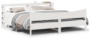 vidaXL Πλαίσιο Κρεβατιού με Κεφαλάρι Λευκό 200x200 εκ. από Μασίφ Πεύκο