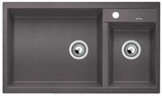 Blanco Metra 9 Rock Grey SILGRANIT™ PuraDur™ Γρανιτένιος Νεροχύτης Ένθετος με 2 Γούρνες 86x50cm