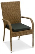 Πολυθρόνα κήπου "VANELLA" από μέταλλο/wicker σε χρώμα καφέ 55x64x93 100-03019