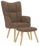 vidaXL Πολυθρόνα Relax Καφέ Υφασμάτινη με Υποπόδιο