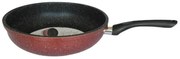 Rosberg R51319G22D βαθύ τηγάνι, 22 cm, μαρμάρινο φινίρισμα, επαγωγικό, μπορντώ μελανζέ