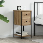 vidaXL Κομοδίνο artisan δρυς 32 x 42 x 70 εκ Σίδηρος και μοριοσανίδα