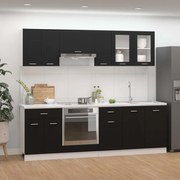 Σετ Ντουλάπια Κουζίνας 8 Τεμαχίων Μαύρο Επεξεργασμένο Ξύλο 3067648