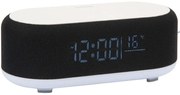 Ρολόι Επιτραπέζιο - Ξυπνητήρι Με Ασύρματο Φορτιστή & Bluetooth Vogue KA6033BK 9,8x7cm Black Karlsson ABS