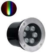 GloboStar UNDERGROUND-TINA 90666 Χωνευτό Φωτιστικό Σποτ Δαπέδου LED 9W 945lm 30° DC 24V Αδιάβροχο IP65 Φ12 x Υ9cm Πολύχρωμο RGBW DMX512 - Ανοξείδωτο Ατσάλι - 3 Years Warranty