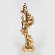 Διακοσμητικές Φιγούρες Σε Σκάλα 752-27073 9,5x9,5x30,5cm Gold Estheti Home Πολυρεσίνη