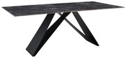 Τραπέζι Meja pakoword Sintered stone μαύρο με μεταλλικά πόδια σε μαύρη απόχρωση 200x100x76εκ