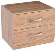 WOODWELL ΕΜ365,2LIFE Κομοδίνο με 2 Συρτάρια, Απόχρωση Sonoma 48x40x39cm ΕΜ365,2