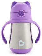 Παγούρι - Θερμός Παιδικό Με Καλαμάκι Cool Cat 237ml Purple Munchkin 237ml Ανοξείδωτο Ατσάλι