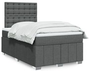 vidaXL Κρεβάτι Boxspring με Στρώμα Σκούρο Γκρι 120x200 εκ. Υφασμάτινο