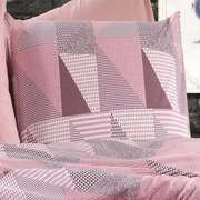 Μαξιλαροθήκη Geometrical 331 Pink-Salmon DimCol 50Χ70 100% Βαμβακερή Φανέλα