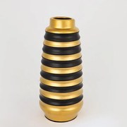 Βάζο Κεραμικό Μαύρο-Χρυσό 13,5x13,5x30,5εκ. ESTHETI 752-20067