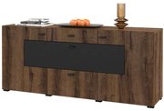 Μπουφές Bryant 162608729 165x39x71cm Brown-Black Μοριοσανίδα