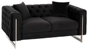 ΚΑΝΑΠΕΣ τ.CHESTERFIELD MOBAR HM3262.04 ΜΑΥΡΟ ΒΕΛΟΥΔΟ-ΜΕΤΑΛΛΙΚΑ ΠΟΔΙΑ 154x85x68Υεκ