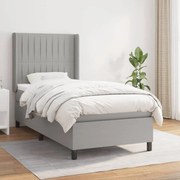 ΚΡΕΒΑΤΙ BOXSPRING ΜΕ ΣΤΡΩΜΑ ΑΝΟΙΧΤΟ ΓΚΡΙ 100X200 ΕΚ. ΥΦΑΣΜΑΤΙΝΟ 3131569