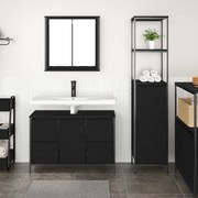 Σετ Επίπλων Μπάνιου με συρτάρι με ράφι 2 pcs Μαύρη δρυς