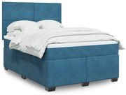 ΚΡΕΒΑΤΙ BOXSPRING ΜΕ ΣΤΡΩΜΑ ΜΠΛΕ 140X190 ΕΚ. ΒΕΛΟΥΔΙΝΟ 3290904