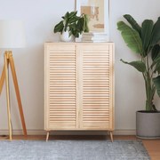 Πορτάκια με Περσίδες 2 Τεμ. 99,3x39,4 εκ. από Μασίφ Ξύλο Πεύκου