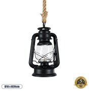 Vintage Κρεμαστό Φωτιστικό Οροφής Μονόφωτο 01704 GloboStar-1704-Μαύρο 01704
