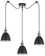 Φωτιστικό Οροφής Adept 77-8769 40x40x300cm 3xE27 60W Black-Gold Homelighting