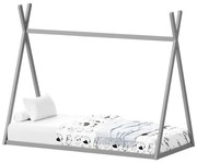 Kρεβάτι παιδικό Lilly τύπου Montessori ξύλο πεύκου γκρί 90x190 εκ. 90x190x156.5 εκ.