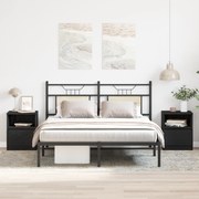 vidaXL Κομοδίνα 2 τμχ Μαύρο Δρυς 40x40x50 εκ Επεξεργασμένο ξύλο