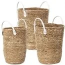 HOME DECO FACTORY ΚΑΛΆΘΙΑ PANIER TRESSE ANSES IMITATION CUIR X3 M2 RG9268 30/30/45 NEOPORTAL-3664944370369