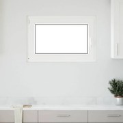 vidaXL Παράθυρο Υπογείου "RISOR" 90x70 εκ. Ανακλινόμενο & Περιστρεφόμενο DIN Αριστερά Λευκό